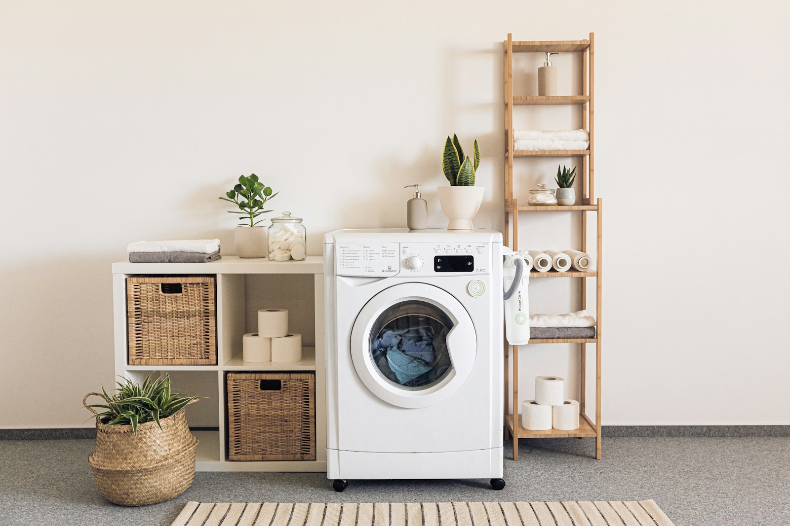 Bosch ventless dryer in modern laundry room