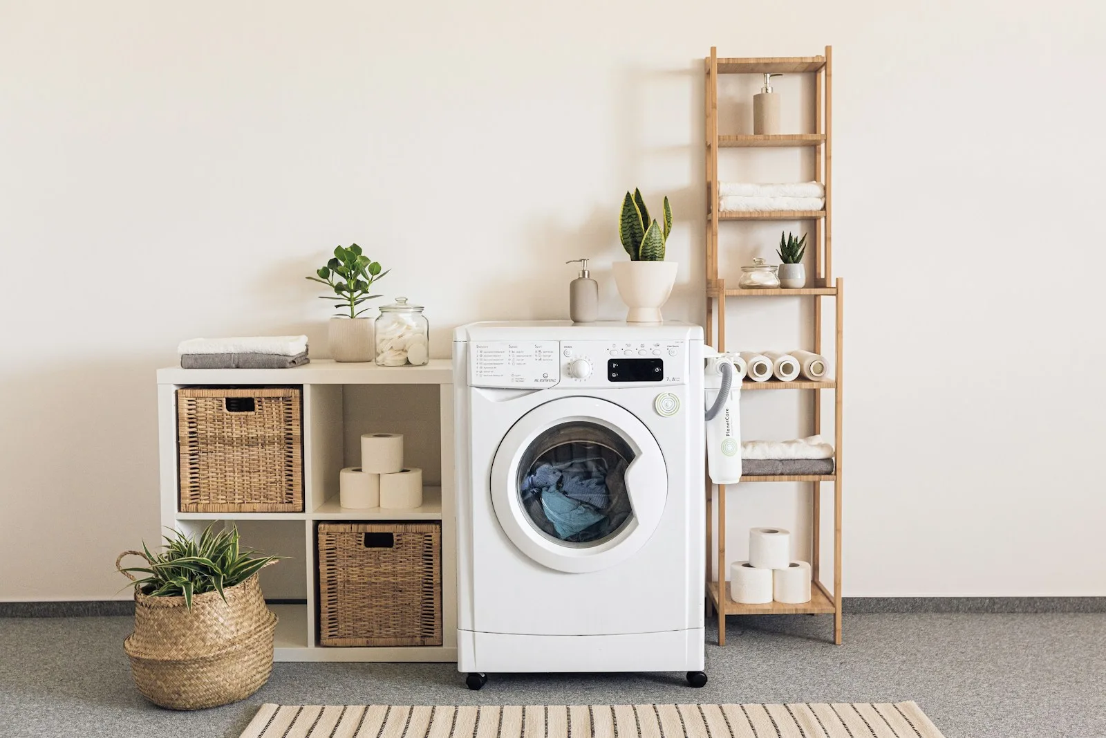 Bosch ventless dryer in modern laundry room