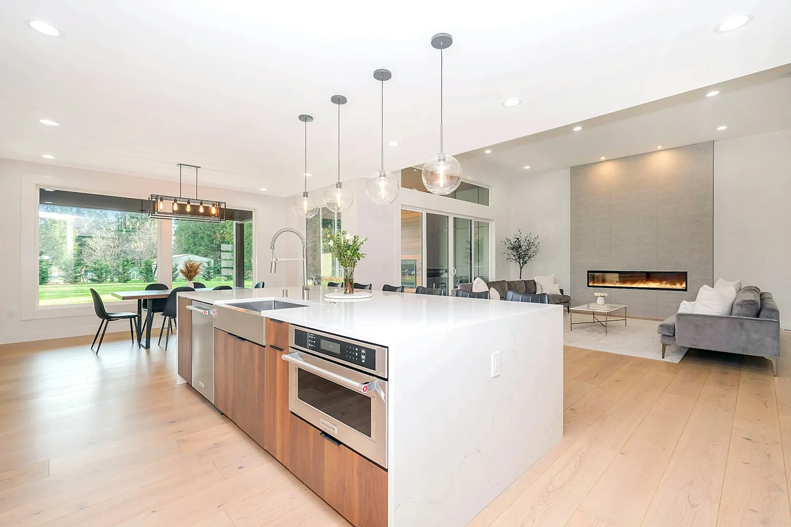 Bosch wall oven built into modern kitchen cabinetry