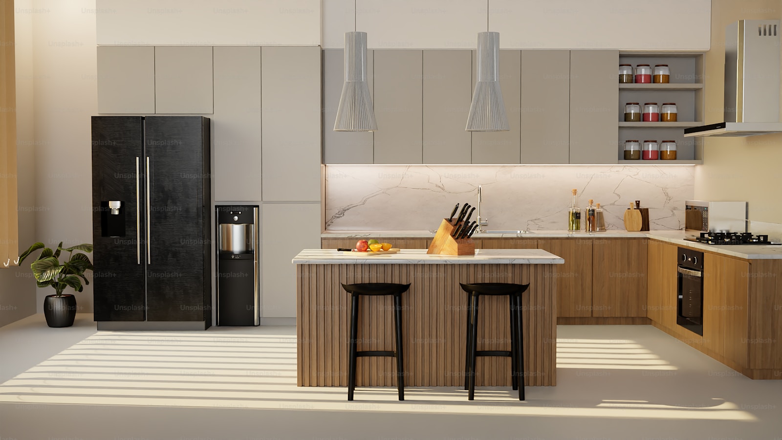 Bosch French door refrigerator in modern kitchen
